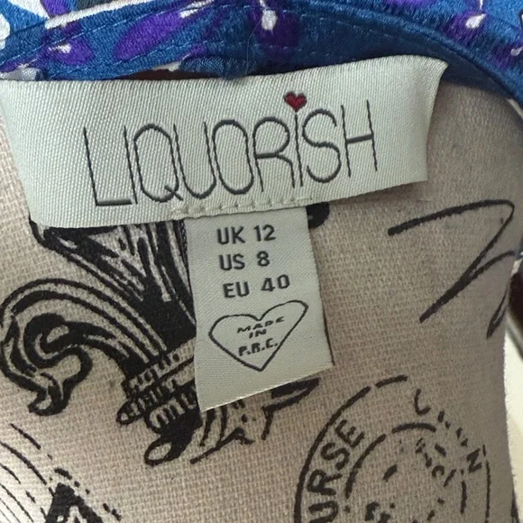 Floral high-low Dress - Blue and Orange - Picture 2 of 7